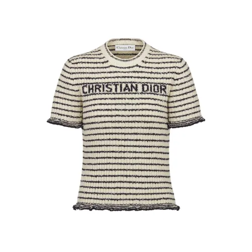 DIOR Темно-синие женские футболки T