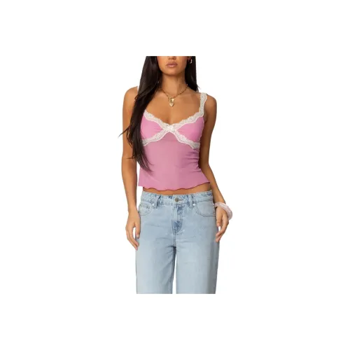 Edikted Контрастный Lacey Сетчатый Майка Топ с бретелями Женские