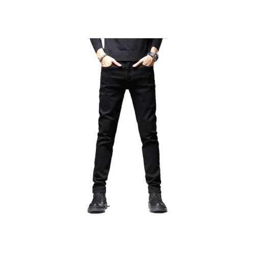 JIKENDI Черные брюки Мужские Джинсы