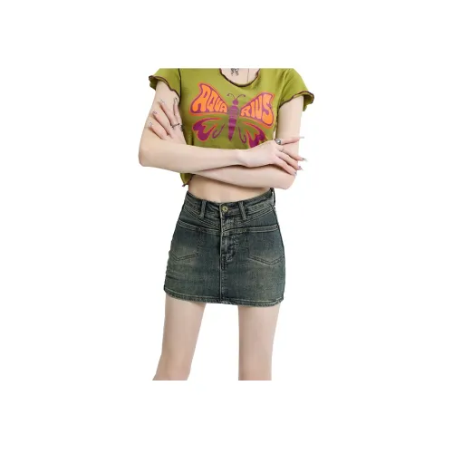 Dreamcore Джинсовые короткие юбки Женские Винтажный синий