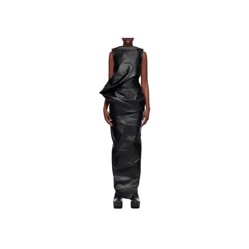 RICK OWENS Черные Женские Платья без рукавов