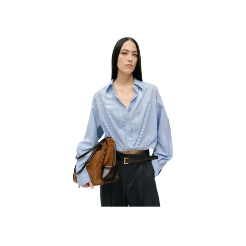 MOCO Рубашка Женская Синие и Белые Полоски Цвет