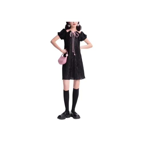 UARE Black Женские Короткие Платья с Рукавами