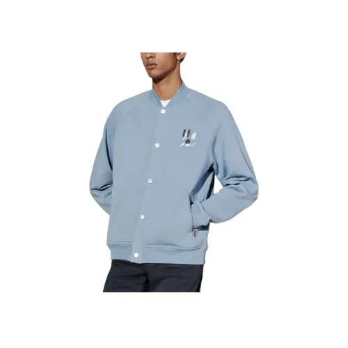 HERMES SS24 Куртки и Пальто Мужской Светло-Серый Синий