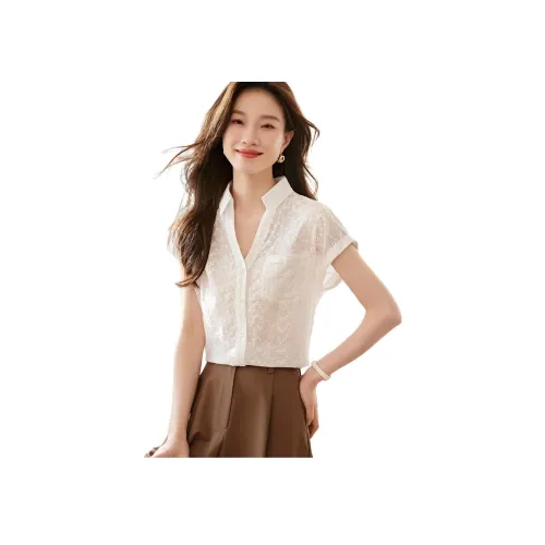 MOHANYIMEI Чисто белый Женские Рубашки