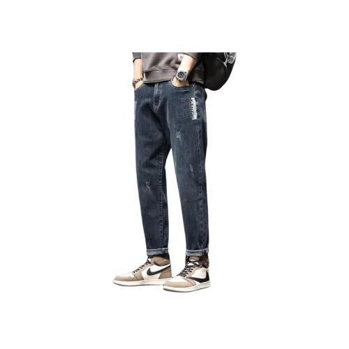 YUQIAN Синий Серый Мужские Джинсы