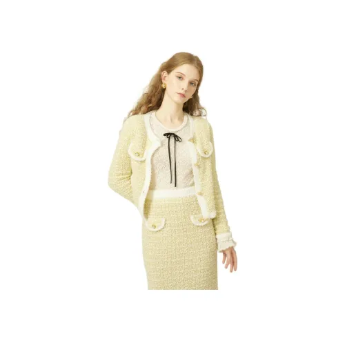 JORYAweekend Cropped Coat Women's Misty Gold JORYAweekend Укороченное пальто женское бренд Misty цвет золотой