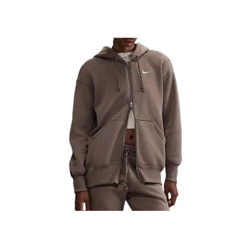 Nike Sportswear Phoenix FleeceSwoosh Толстовка Женская Норковая Коричневый Холст