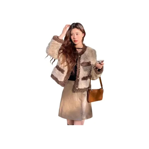 MORii Абрикос Женское Короткое Пальто