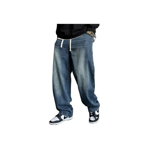 ZHANDASHUAI Винтажные синие унисекс джинсы