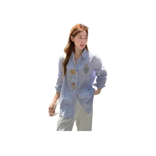 BVODE Синий Женские Рубашки