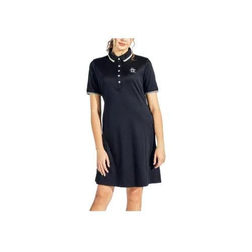 MUNSINGWEAR Черное Женское Короткое Платье с Короткими Рукавами