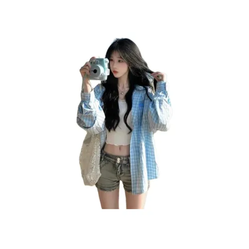 MUCCHIC Blue Women's Shirts MUCCHIC Синий Женские Рубашки