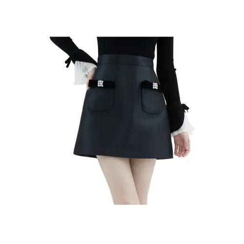 Caroline Черная Женская Повседневная Короткая Юбка