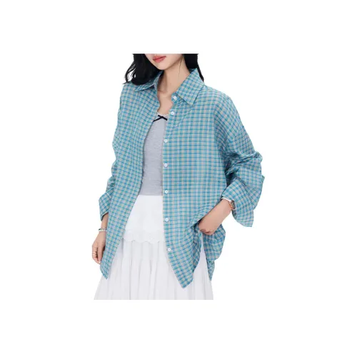 NHZN Синие Женские Рубашки