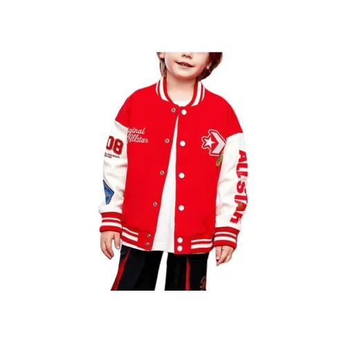 Конверс x GLADEE Бейсбольная куртка All Star Конверс Красный Детский возраст 3-7 лет