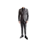 Кофейный деловой костюм, костюмные брюки, жилет, трехпредметный комплект