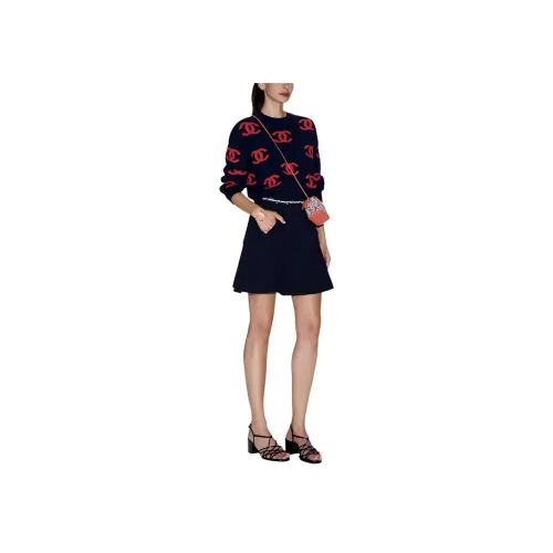 CHANEL Морской синий Женские Повседневные Короткие Юбки