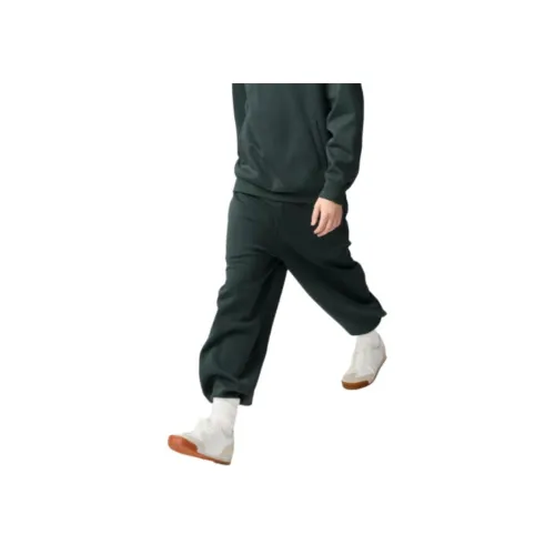 UNIQLO Темно-зеленые унисекс повседневные штаны