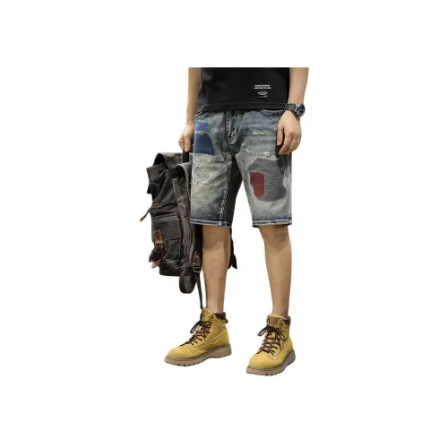 QIANJINNIU Винтажные синие унисекс джинсовые шорты