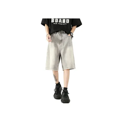 OPMO Серый [Без ремня] Унисекс Джинсовые шорты