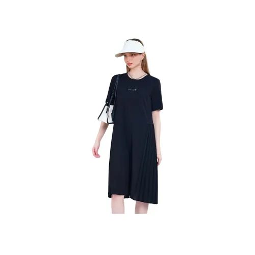 MUGUOGUOMU Black Женские Короткие Платья с Рукавами