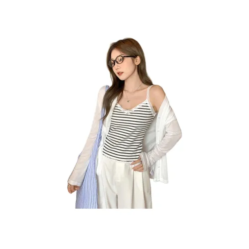 MORii Женские топы с черно-белыми полосами