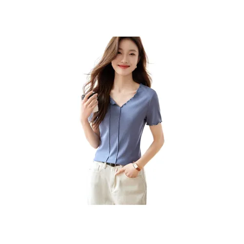 Mo Han Yi Mei T Рубашка Женская Синяя