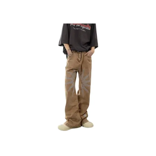 ACHIEVE ACHV Коричневые унисекс джинсы