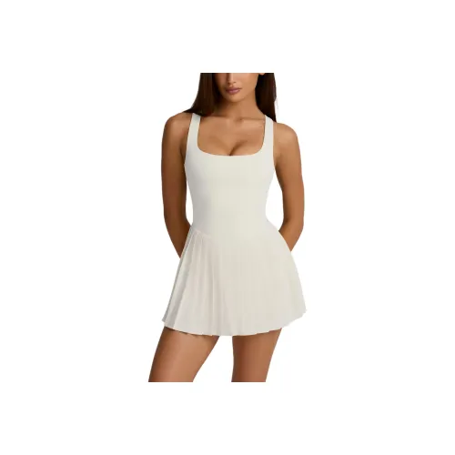 OH POLLY Мягкий Активный Открыто Спина Плиссированный Теннис Платье Без рукавов Платье Женские