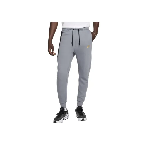 nike Sportswear Tech Fleece Вязаные Тренировочные Штаны Мужские Холодный Серый Металл Золотой