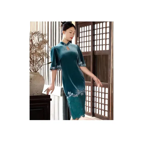 SIMEIZI Half OF Spring Color Women's Ципао