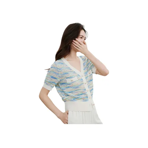 Hopeshow Трикотаж Женский Смешанный Цвет Пудрово-Синий 409