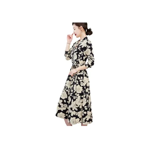 EMINU Длинное платье с длинными рукавами, женское