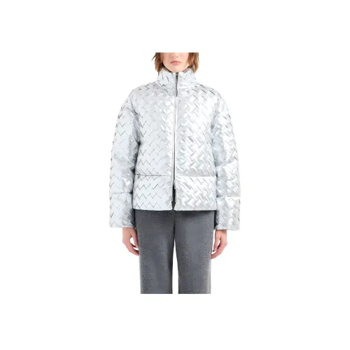 EMPORIO ARMANI SS24 Хлопковый пуховик Женская серебряная