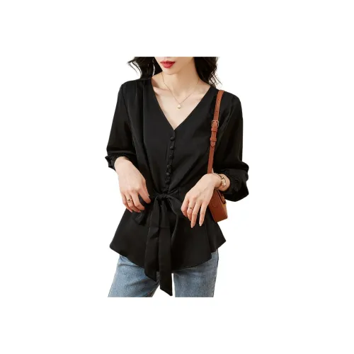 H YXIANG Черные Женские Рубашки