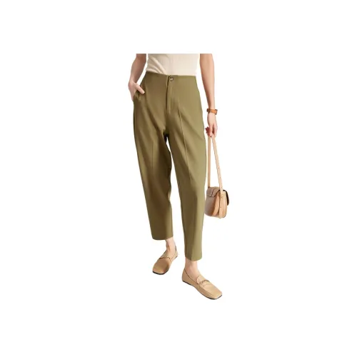 Fog Повседневные брюки Женские Коричнево-желтые