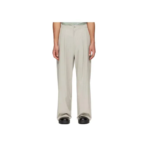 AMOMENTO SS24 Два Tuck Trousers Повседневные брюки Мужской GREY Бежевый серый Бежевый