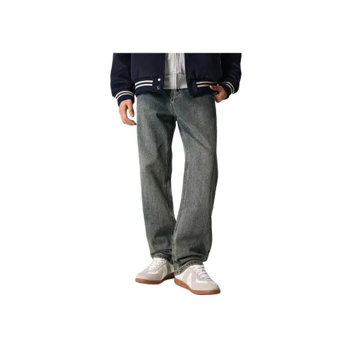 SONGS ALONG Джинсы Унисекс Винтаж Синий