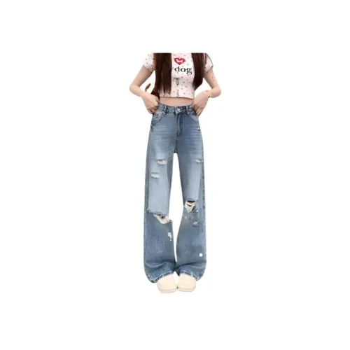 Wooden Rabbit Синий Женские Джинсы