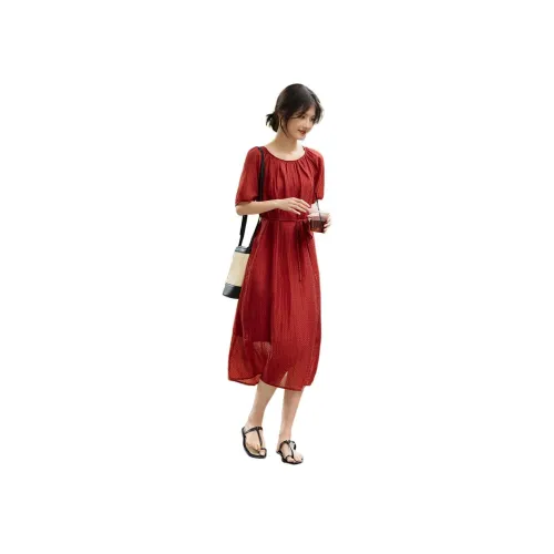 XWI Red Женские Короткие Платья с Рукавами