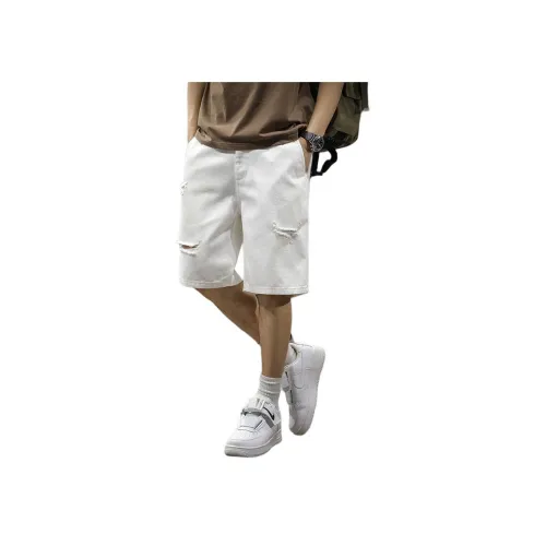 QIANJINNIU Белые унисекс джинсовые шорты