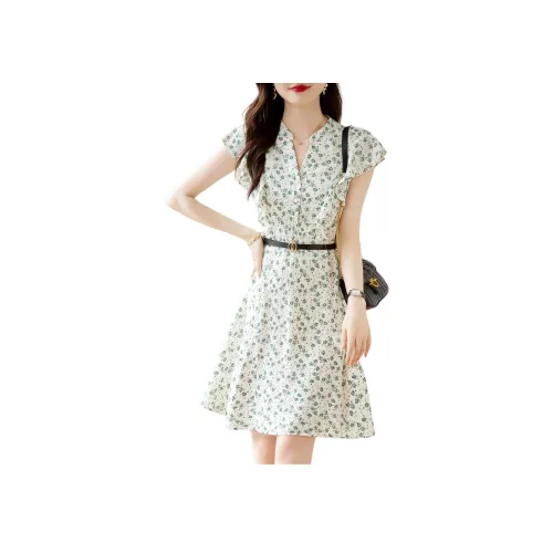 Still Quiet Без рукавов Платье Женское Белое