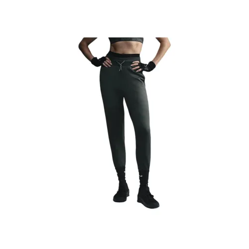 Nike Therma Fit Вязаные Тренировочные Штаны Женские Винтажный Зеленый Черный