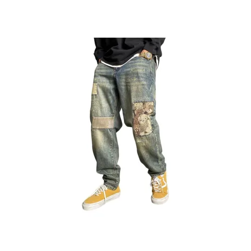 ZHANDASHUAI Blue Unisex Jeans ZHANDASHUAI Синий Унисекс Джинсы