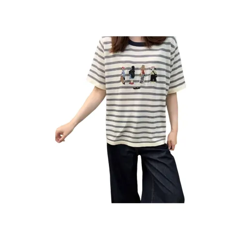 YICHEN Черные полосы Женские футболки