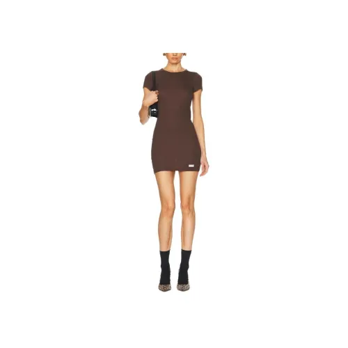alexander wang Шоколад Женские Короткие Платья с Рукавами