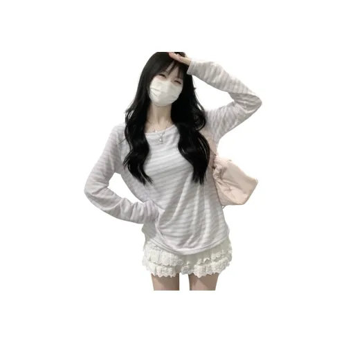 GOSO Фиолетовый Полосы Женские T-рубашки