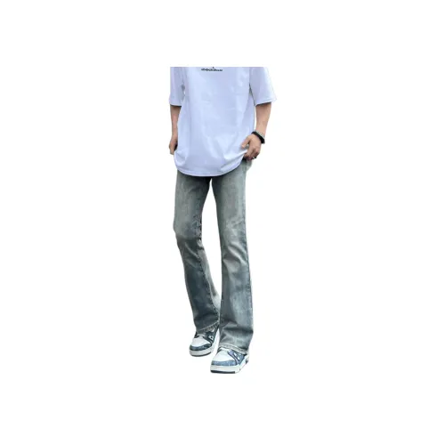 KVIV Светлый Винтажный Синий Мужские Джинсы