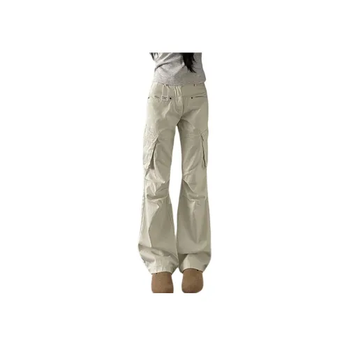 GANGZAI Ecru Unisex Casual Pants
